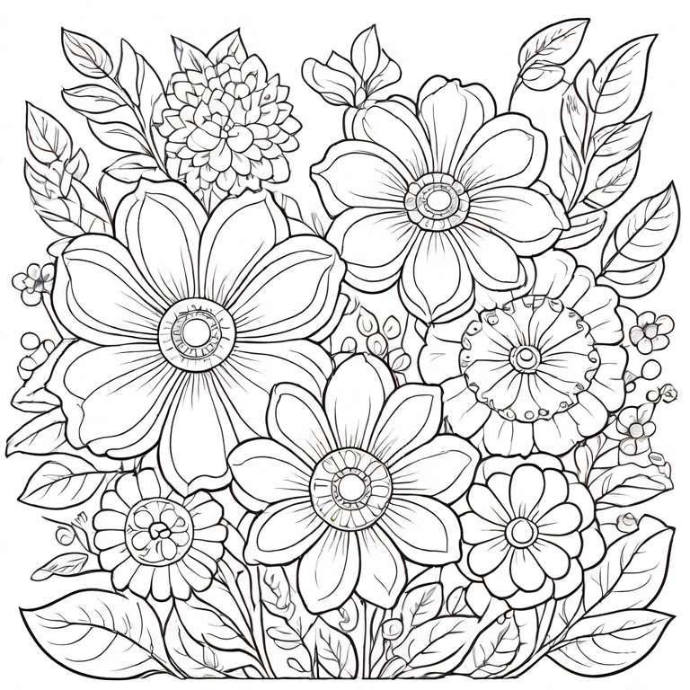 Flowers Coloring Book