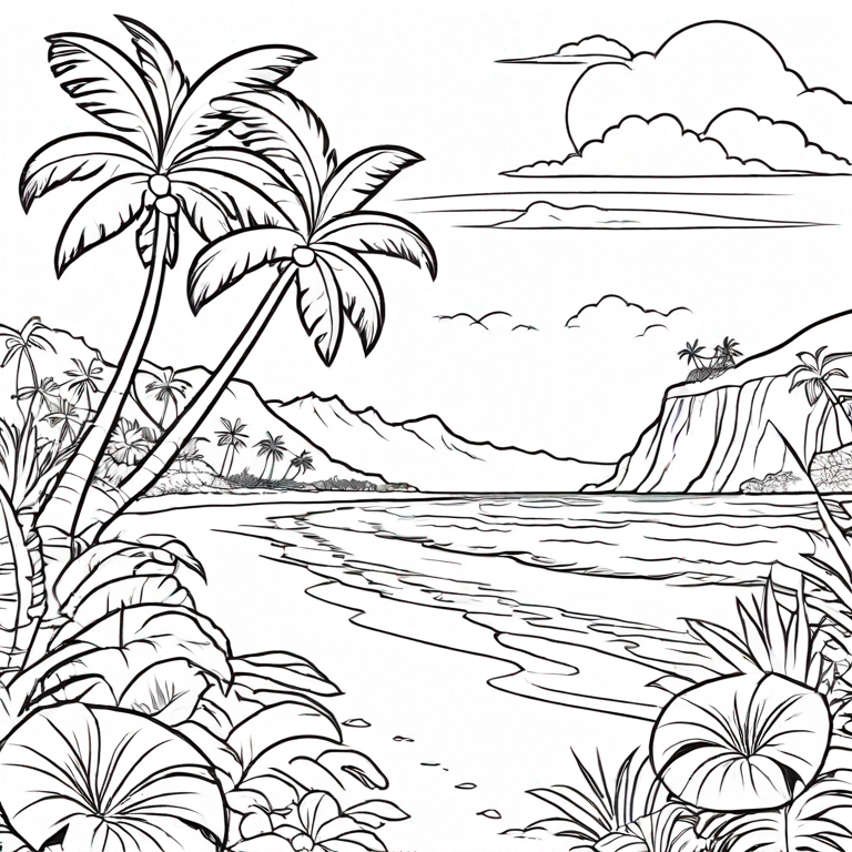 Simple 20-page Hawaiian-Style Coloring Book for Toddlers and Kids by Jimmie Gregory