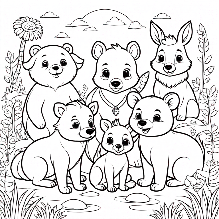 Cute animals on and adventure