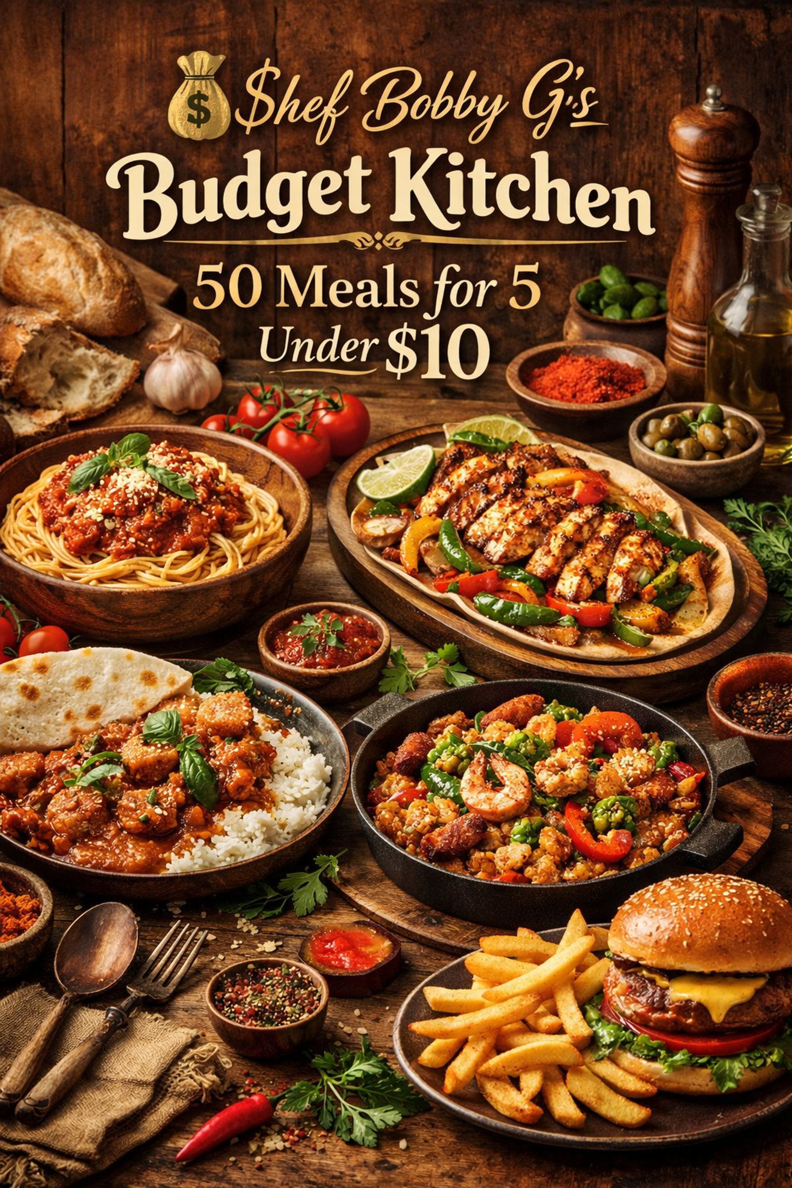 💰 $hef Bobby G’s Budget Kitchen: 50 Meals for 5 Under $10