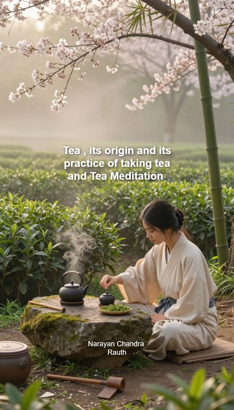 Tea , its origin and its practice of taking tea and Tea Meditation