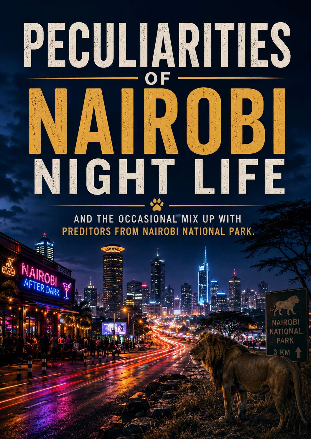 The Peculiarities of Nairobi and it's Surbabs Night Life and the Nairobi National Park Animals.