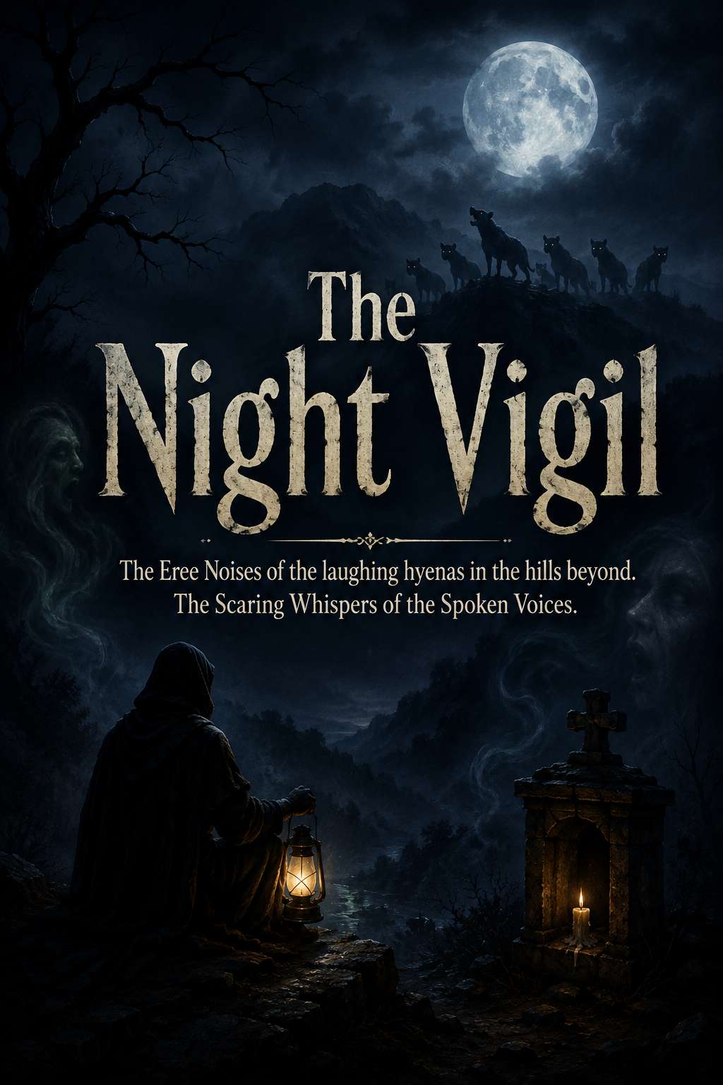Night Vigil. The Eree noises of the laughing hyenas from the Hill. Whispers of the Spoken Voices.