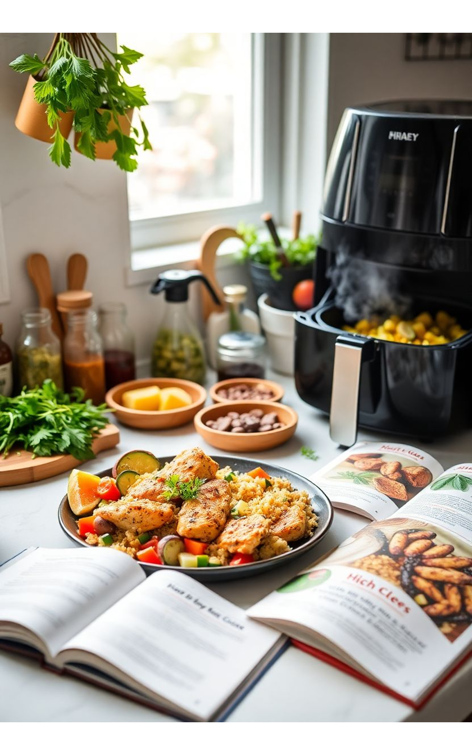 Healthy Cooking: Recipes emphasizing nutrition, such as high-protein or air fryer meals