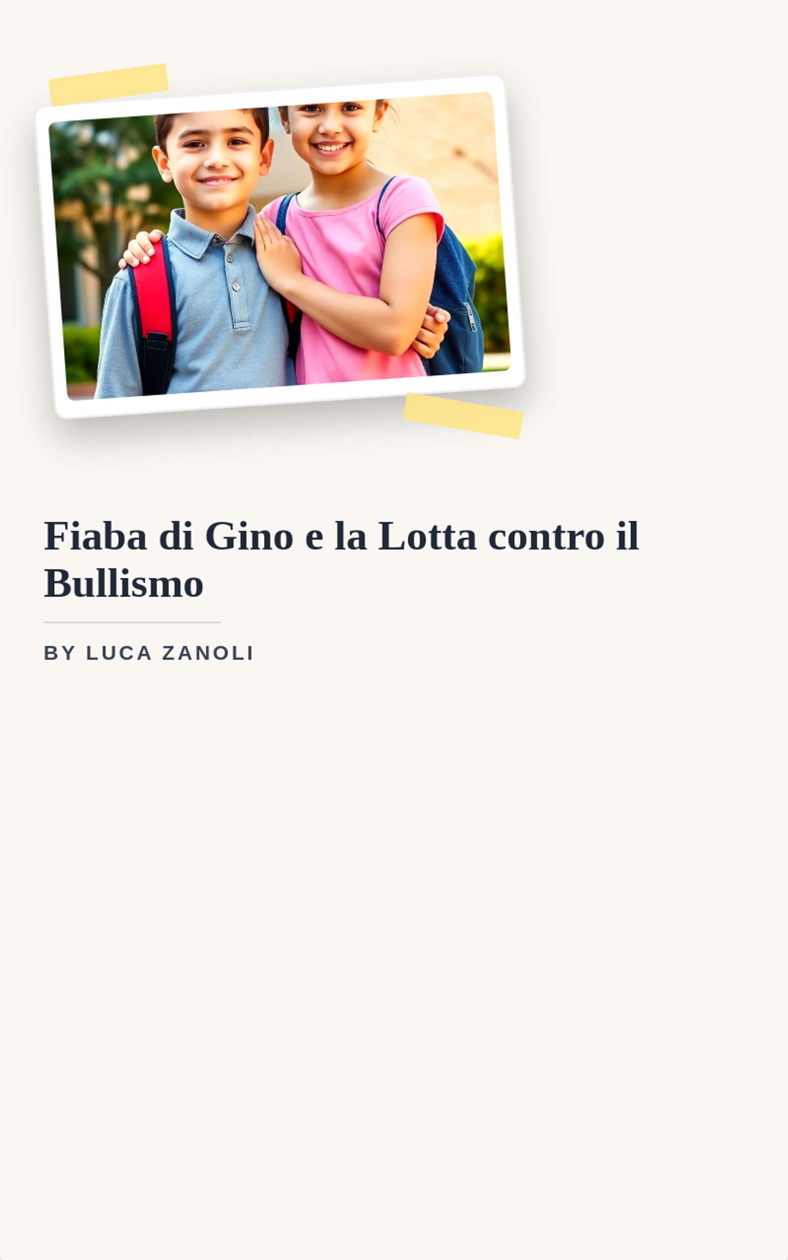 Fiaba di Gino e la Lotta contro il Bullismo