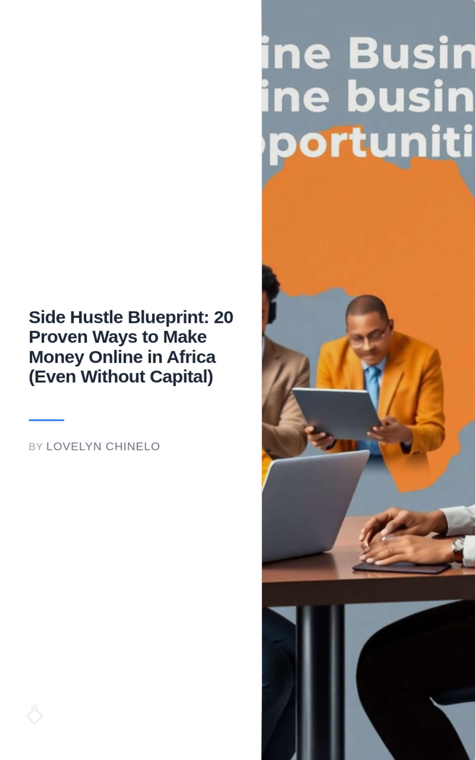 Side Hustle Blueprint: 20 Proven Ways to Make Money Online in Africa (Even Without Capital)