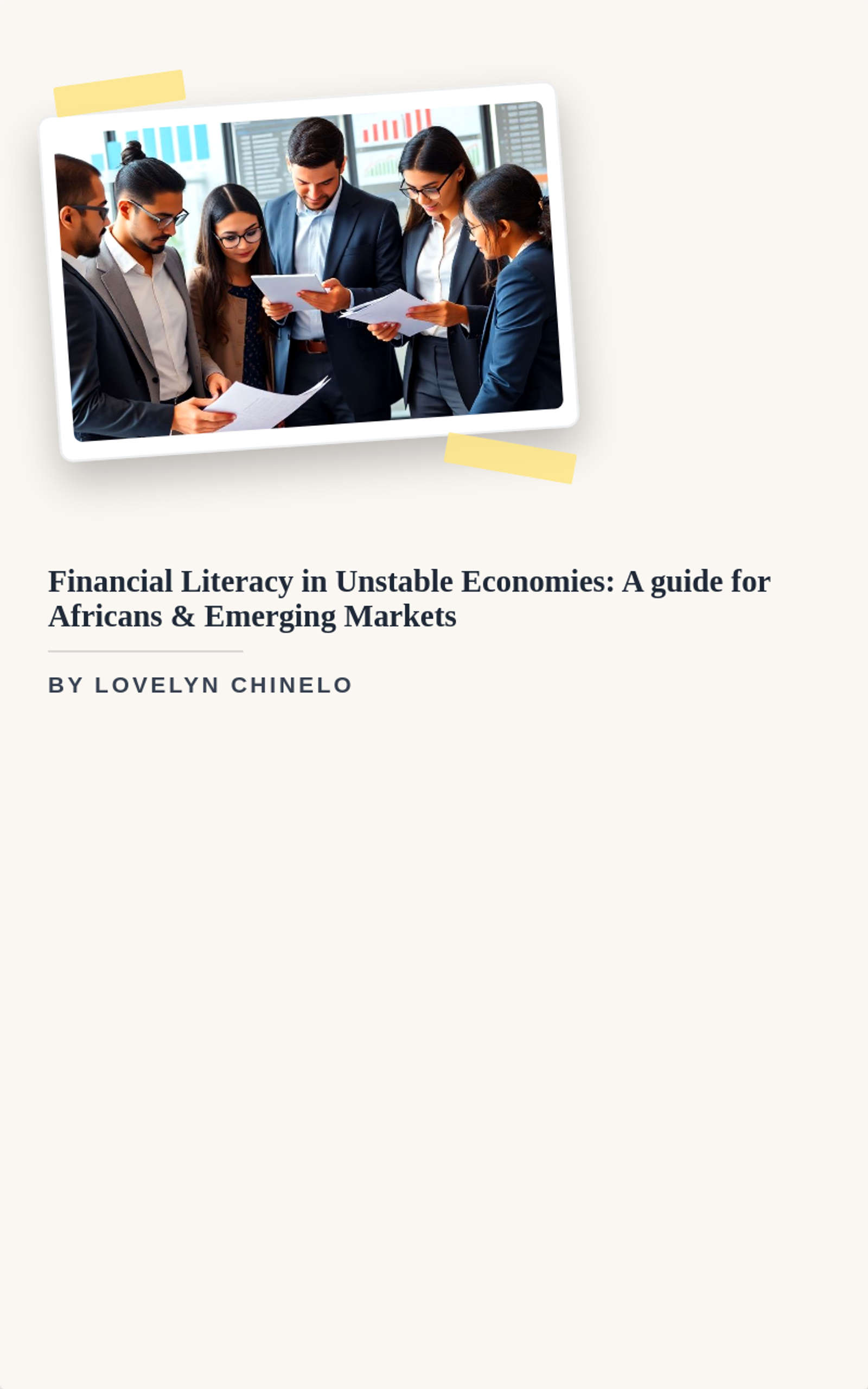 Financial Literacy in Unstable Economies: A guide for Africans & Emerging Markets