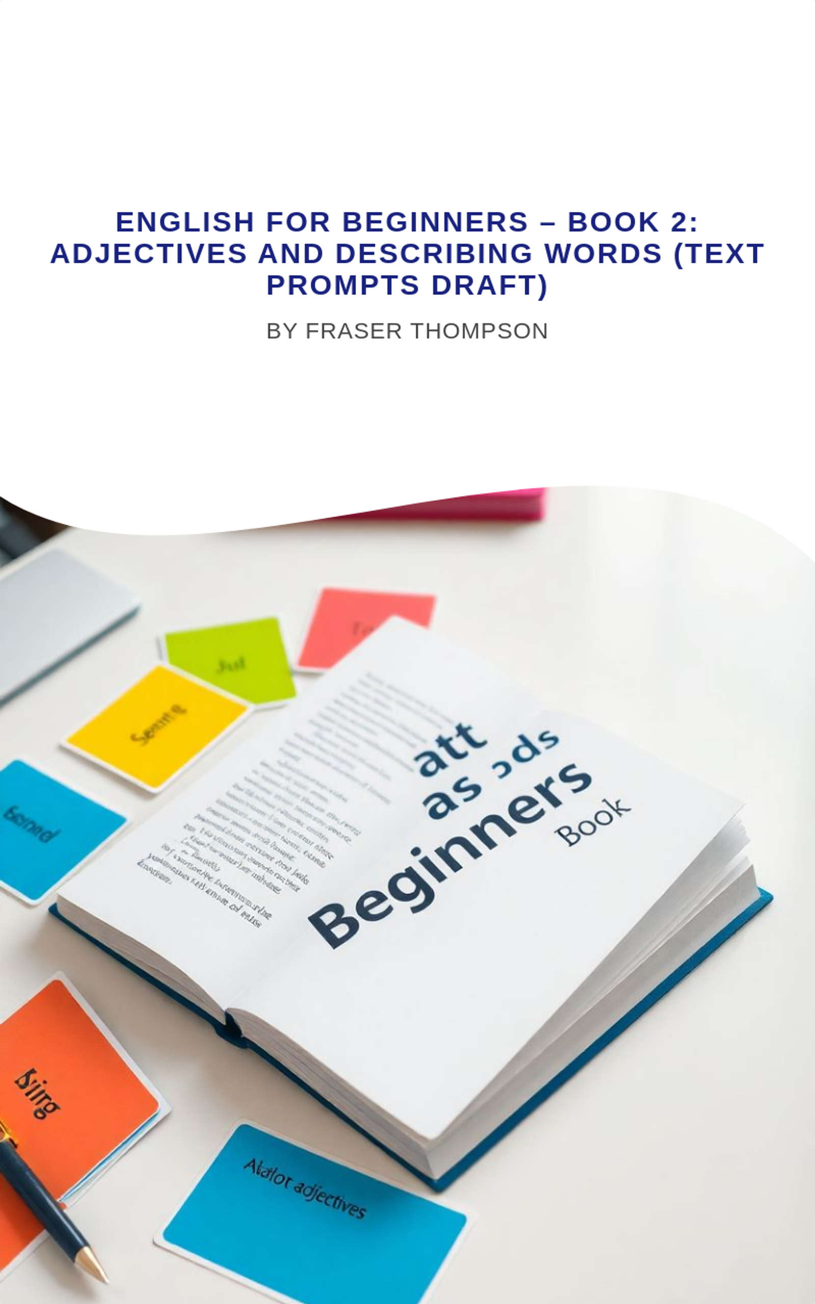 English for Beginners – Book 2: Adjectives and Describing Words (Text Prompts Draft)