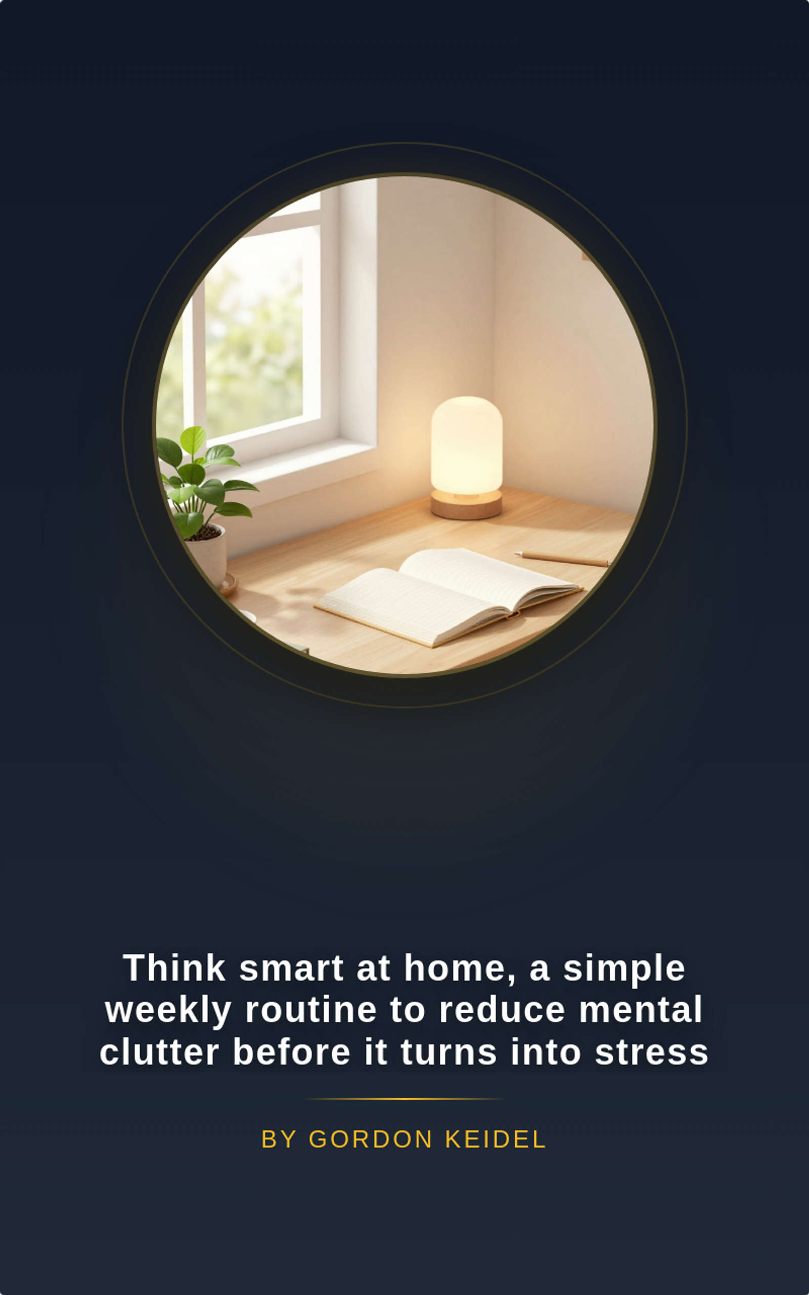 Think smart at home, a simple weekly routine to reduce mental clutter before it turns into stress by Gordon Mayers